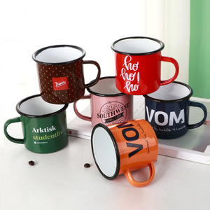 Beeman tùy chỉnh cán Rim kim loại thép tin thăng hoa trống giáng sinh cà phê Tea <span class=keywords><strong>Cup</strong></span> Men Cắm Trại Mug với xử lý - Product Image 6