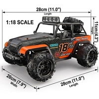 Camion RC AiJH 45KM/H à l'échelle 1:18, buggy tout-terrain de course dans le désert, haute vitesse, 4 roues motrices, véhicule télécommandé tout-terrain, voiture RC