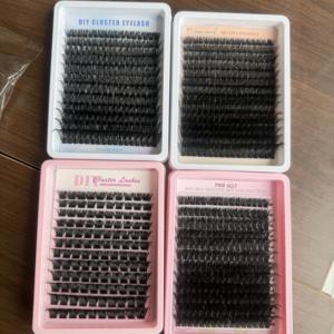 Faux cils en fibres végétales faits à la main, sans poids, vente en gros, pré-coupés, DIY, cils en grappe vaporeux, marque privée, fournisseur de cils - Product Image 5