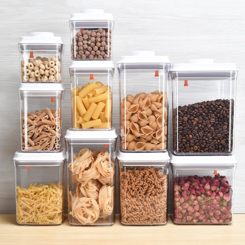 8 Pieces BPA free premium airtight stackable food containers plastic organizer food storage boxes bins lid storage container set