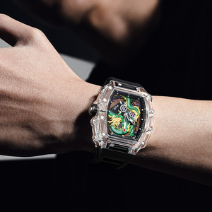 Reloj de pulsera transparente para hombre con esfera de dragón verde, luminoso, de cuarzo, con correa de silicona de lujo, relojes de moda para negocios - Product Image 2