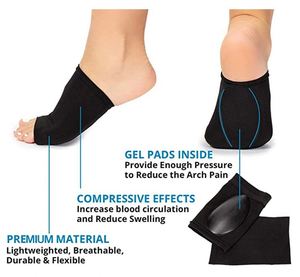 Calcetines de tela con soporte de compresión metatarsal, acolchados, elásticos, reutilizables, transpirables, con almohadilla de gel antibacteriana - Product Image 5