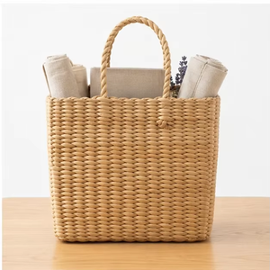 Cesta de Yute Natural Tejida con Asas Trenzadas, Bolsa de Almacenamiento Ecológica para Compras y Organización del Hogar - Product Image 4