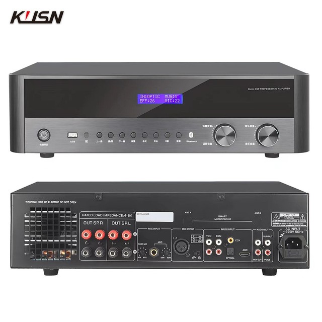 200W+200W Analog DSP Audio Power Amplifier Karaoke Home Theater KTV Sound System Karaoke Amplifier