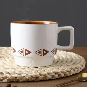 High Quality Modern Ceramic Customizable Drinking <b>Cup</b> Wholesale Tea Coffee Milk Mugs Sustainable <b>Reusable</b> Nordic Pattern - Product Image 2