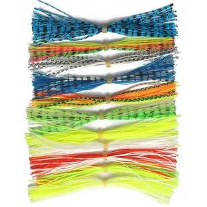 मछली पकड़ने के आकर्षण सिलिकॉन 220 रंग कस्टम आकार रबर स्कर्ट दौर सिलिकॉन जिग स्कर्ट DIY रबर मछली पकड़ने जिग Lures बांधने उड़ना पैर