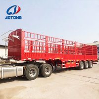 Vente à bas prix sur l'acier mouton bétail cargaison transport d'animaux semi-remorque clôture fermée bétail cargaison remorque pour le transport
