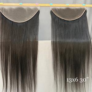 Cabello Humano Virgen Brasileño Liso de Alta Calidad, Súper Suave, con Frontal de Encaje HD de 30 Pulgadas 13x6/13x4 - Product Image 1