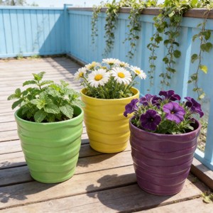 HARVIT Pots de fleurs d'intérieur/extérieur à bas <span class=keywords><strong>prix</strong></span>, é<span class=keywords><strong>l</strong></span>égants pots de jardin en porcelaine en forme de V, pots écologiques et durables - Product Image 2