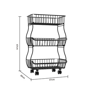 Keuken ijzeren draadrek met 4 planken, opvouwbaar, multifunctioneel, voor groenten & fruit - Product Image 6