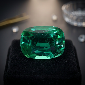 Wholesale Customized Cushion Cut Lab Created Green Emerald Loose Gemstone with Color Play for Jewelry Making - Product Image 6