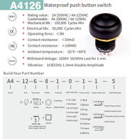 TOOWEI Interruptor de Botón Pulsador Impermeable IP67 de 12 mm con Terminal de Soldadura para Panel de Control Marino