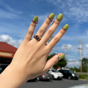 Nueva moda Tiktok Venta caliente DIY anillos <span class=keywords><strong>de</strong></span> uñas 10 piezas para un conjunto <span class=keywords><strong>de</strong></span> prensa en puntas <span class=keywords><strong>de</strong></span> uñas anillos <span class=keywords><strong>de</strong></span> uñas <span class=keywords><strong>de</strong></span> dedo ajustables para mujeres niñas - Product Image 2