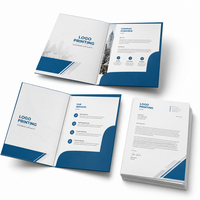 Carpeta de Papel para Documentos de Oficina, Personalizada, de Alta Calidad, con Logotipo Empresarial Impreso a Todo Color, Tamaño A4, Doble Cara