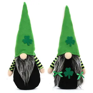 Ireland St Patrick 'S Day Vier Bladklaver Pluche Speelgoed Retro Bebaarde Pop Kerst Knuffel Voor Kinderen Geschenken Voor Onafhankelijkheidsdag