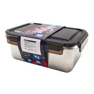 Fiambrera redonda de Metal de alta calidad para niños, fiambrera redonda de acero inoxidable sin olor, compra de almuerzo, materiales de grado alimenticio, caja Bento para adultos - Product Image 1
