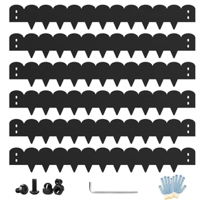 Powder Coated Bendable Metal Strips 11 Teeth 6 PCS Landscape Edging for Yard Garden Lawn - Product Image 1