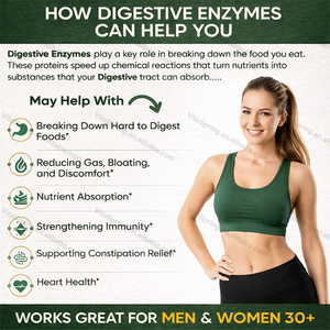 Integratore di Enzimi Digestivi Potenziato con Prebiotici, Supporto per l'Intestino e il Sistema Digestivo, Capsule Rigide Prebiotiche - Product Image 2