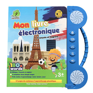 Jouet éducatif <span class=keywords><strong>pour</strong></span> enfants, <span class=keywords><strong>livre</strong></span> <span class=keywords><strong>audio</strong></span> interactif <span class=keywords><strong>en</strong></span> français et <span class=keywords><strong>en</strong></span> <span class=keywords><strong>anglais</strong></span>, <span class=keywords><strong>en</strong></span> plastique long, <span class=keywords><strong>pour</strong></span> l'apprentissage précoce, <span class=keywords><strong>pour</strong></span> les enfants de 4 à 6 ans, fonctionne sur piles - Product Image 1