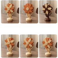 Sous-plats en pétales de tournesol pour plats chauds, lot de 4, réversibles, résistants à la chaleur, en bois, support en forme d'arbre, décoration de comptoir de cuisine