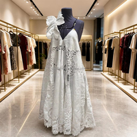 Robe longue décontractée d'été en coton brodé sans manches pour femme, style bohème, vente en gros personnalisée