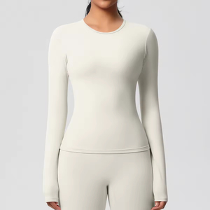 Maglietta Sottoscrub <span class=keywords><strong>da</strong></span> Donna per Medici e Infermiere, Collo Tondo, Manica Lunga, Tessuto Dobby, Logo Personalizzato ODM - Product Image 4