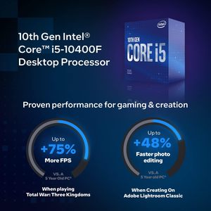 Nuevo Procesador de Escritorio Core I5-10400F de 22nm, 6 Núcleos, 2.9 GHz, Gráficos LGA1200 (Chipset Serie 400), 65W, 64 Bits, PAQUETE A GRANEL - Product Image 4