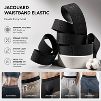 Sangle Jacquard Gaufrée Effet 3D Direct Usine, Bande Élastique 5cm en Polyester/Nylon pour Vêtements de Sport, Doux pour la Peau, Certifié OEKO-TEX 100
