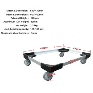 Plataforma <span class=keywords><strong>Dolly</strong></span> de 4 ruedas con ruedas giratorias silenciosas Aleación de aluminio de plástico Hueco Plano Tortuga Coche Rueda rodante silenciosa <span class=keywords><strong>Dolly</strong></span> - Product Image 4