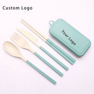 Custom Printed Wheat Straw Travel Utensils, 300mL, PP, Ideal for Team Building and Training Events - Product Image 1