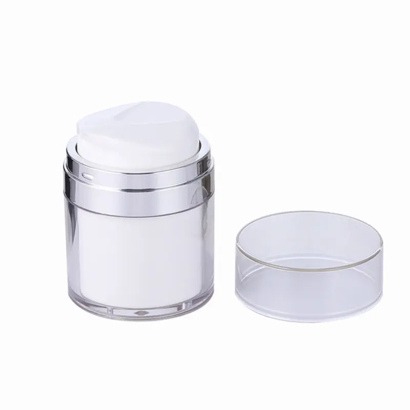 Fabrieksprijs Wit Acryl Luchtloze Fles 15Ml 30Ml 50Ml 100Ml Voor Cosmetische Verpakking