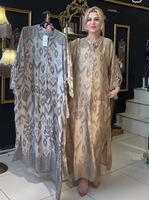 Nouvelle arrivée Automne Mode féminine Robe élégante à col montant à manches longues imprimée