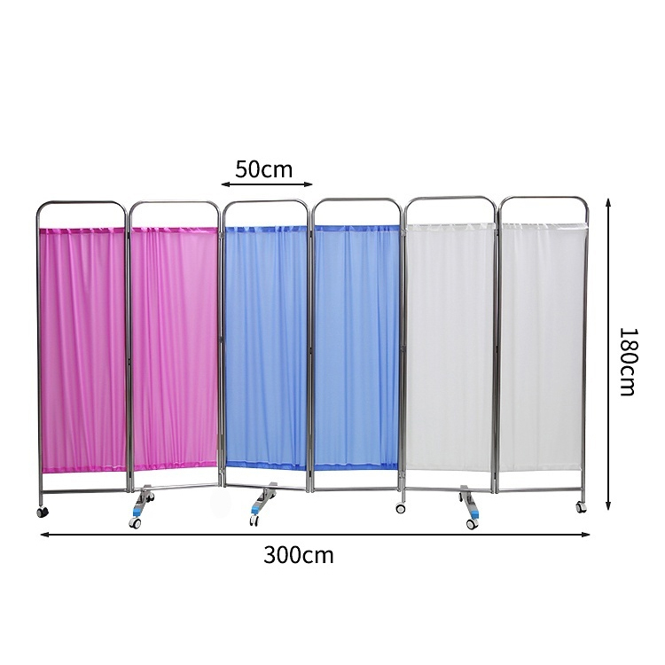 Hot Selling Medical Privacy Stainless Steel Portable Folding Ward Medical Screen