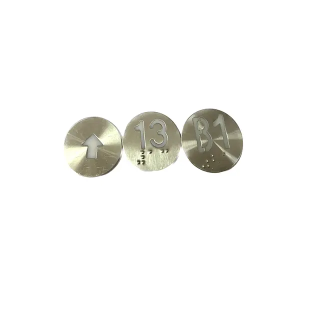 Round Elevator Button Faceplate Lift Part Button Cover Panel Stainless Steel With Braille