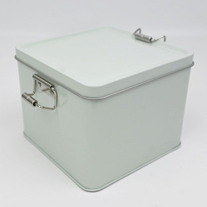 Boîte de rangement carrée en métal avec loquet de verrouillage, grande capacité, qualité alimentaire, pour le stockage à domicile, logo personnalisé imprimé - Product Image 3