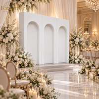 Panneau mural arqué 3D pour toile de fond de mariage, blanc brillant, modulaire, pour cérémonie de mariage, hôtel, banquet, événement, fête, décoration de scène