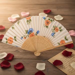 Abanico de Bambú Personalizado Promocional al por Mayor, Abanico de Mano de Madera Española de Alta Calidad para Artesanías de Bambú - Product Image 4