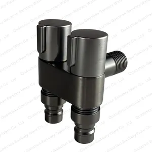 Gun Gray Professional Manufacture 1 In 2 Outlet Suction Cup Holder Shower Concealed Control Mixer Valve Faucet Angle Valve