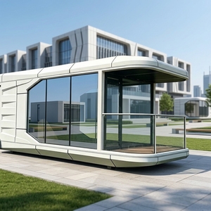 Maison miniature futuriste moderne prête à vivre, 20 m2, maison de villégiature, maison capsule en acier préfabriquée imperméable - Product Image 1
