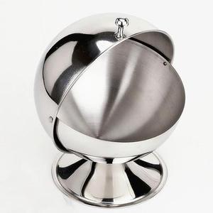 Elegante cacerola de vidrio pulido brillante con tapa de acero inoxidable para servir azúcar Pimienta Sal especias; <span class=keywords><strong>azucarero</strong></span> de metal Premium - Product Image 1