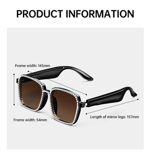 Gafas Inteligentes XG95 con Auriculares, Llamadas HD, Música, Protección Anti-luz Azul, para Exteriores, Auto, Deportes, con Diamantes - Product Image 1