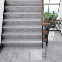 Carreaux de sol en porcelaine antidérapants de style moderne rustique avec aspect marbre, finition mate, 10 mm d'épaisseur, blanc, pour l'intérieur