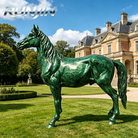 Sculptures de chevaux en bronze réalistes modernes pour l'extérieur, technique de moulage, pour villas, jardins, manoirs, H210cm/Dimensions personnalisées RUNJIN