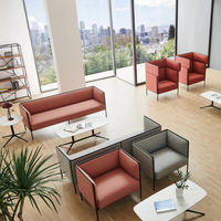 Canapé modulaire sectionnel moderne de designer en métal capitonné convertible en tissu, ensemble 3 places pour chambre, salon, bureau, hôpital, centre commercial