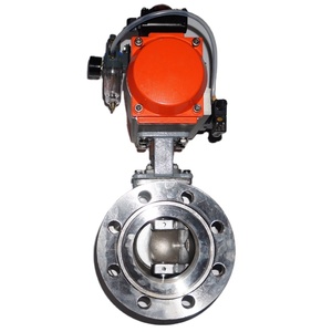 Válvula de bola de control con puerto en V, operada neumáticamente, con brida, CF8 CF8M - Product Image 1