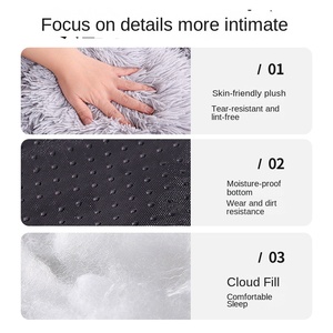 Luxuriöses Katzen- & Hundebett für den Winter, Warmes Plüsch-Tiefenschlafnest, Dickes Baumwollkissen, Formfreies Design, Großhandel ab Werk - Product Image 5