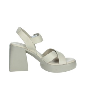 Sandali da donna con tacco grigio scarpe da sposa con cinturino alla caviglia 160793 con chiusura a punta o punta quadrata in pizzo - Product Image 4