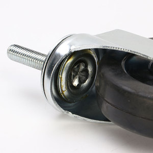 Swivel <b>Caster</b> <b>Wheels</b> 4 Inch Black Rubber No Bearing General Use - Product Image 3