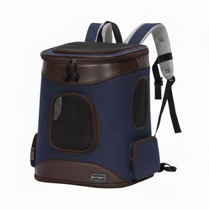 Custom Logo <b>Lightweight</b> 600D Oxford Cloth Pet Carrier <b>Backpack</b> Breathable Polyester Zipper Closure All Seasons Dog Cat Bag - Product Image 4