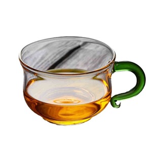 Tazza in Vetro Resistente alle Alte Temperature <span class=keywords><strong>da</strong></span> 130ml, Piccola Tazza <span class=keywords><strong>da</strong></span> Tè Trasparente con Manico Verde - Product Image 5